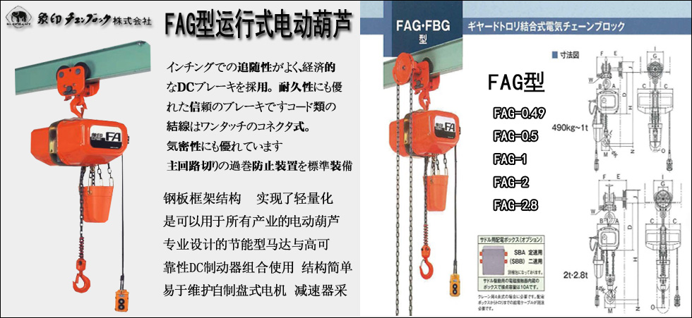 FAG型運行式電動葫蘆