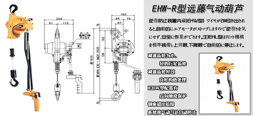 EHW-R型ENDO遠(yuǎn)藤氣動(dòng)葫蘆