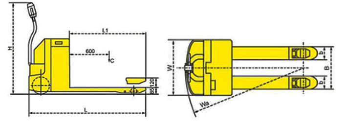 電動(dòng)液壓搬運(yùn)車(chē)尺寸圖