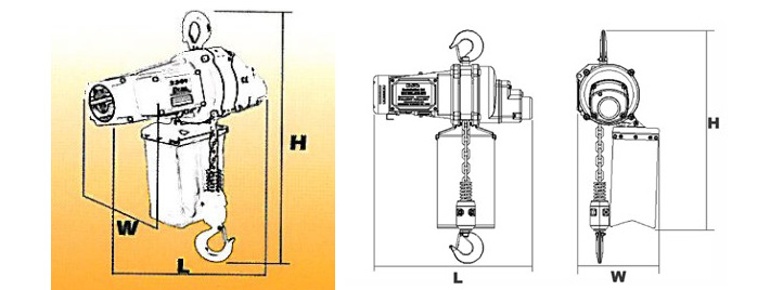 DU-825迷你環(huán)鏈電動葫蘆尺寸圖