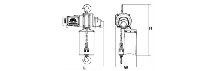 DU-902迷你環(huán)鏈電動葫蘆尺寸圖