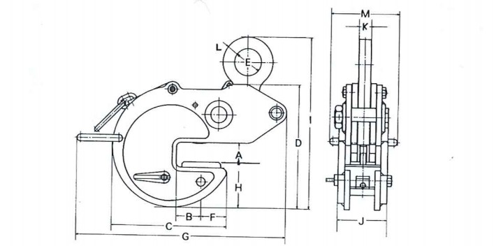 EAGLE CLAMP BMB無傷鋼板鉗尺寸圖