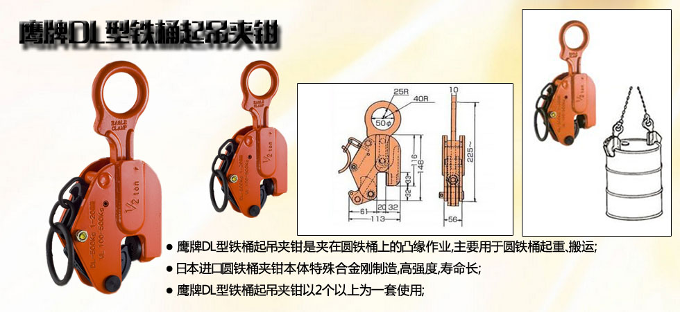 日本進(jìn)口圓鐵桶夾鉗圖