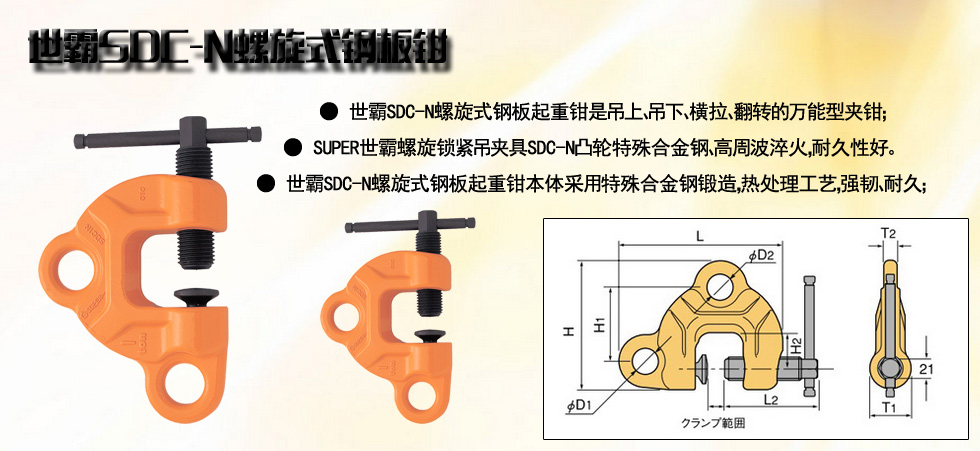 世霸SDC-N螺旋式鋼板鉗圖