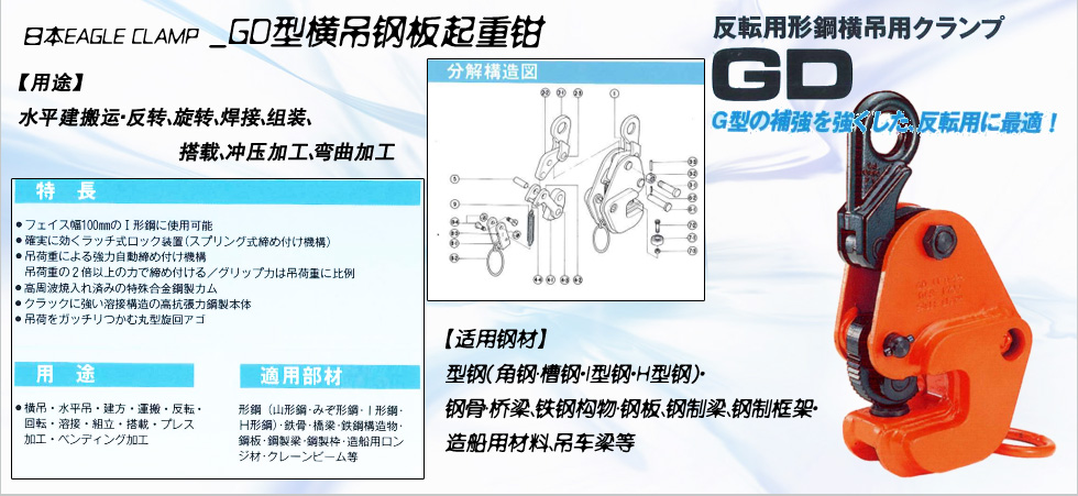 GD型橫吊鋼板起重鉗圖