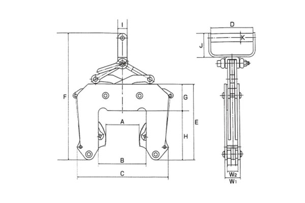 EAGLE CLAMP ECHA混凝土制品用夾鉗尺寸圖