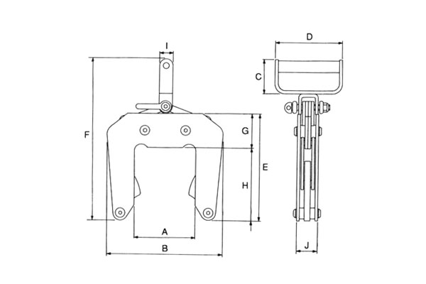 EAGLE CLAMP ECHS混凝土制品夾具尺寸圖