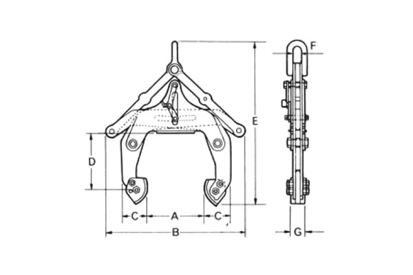 EAGLE CLAMP ELC混凝土制品吊具尺寸圖