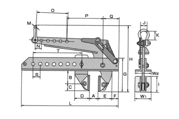 EAGLE CLAMP EST混凝土制品夾具尺寸圖