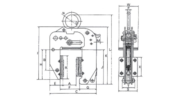 EAGLE CLAMP EWPA面板用無傷鋼板鉗尺寸圖