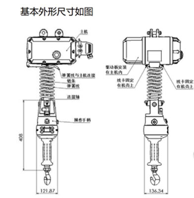 智能環(huán)鏈電動葫蘆尺寸圖