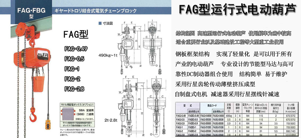 FAG型運行式電動葫蘆